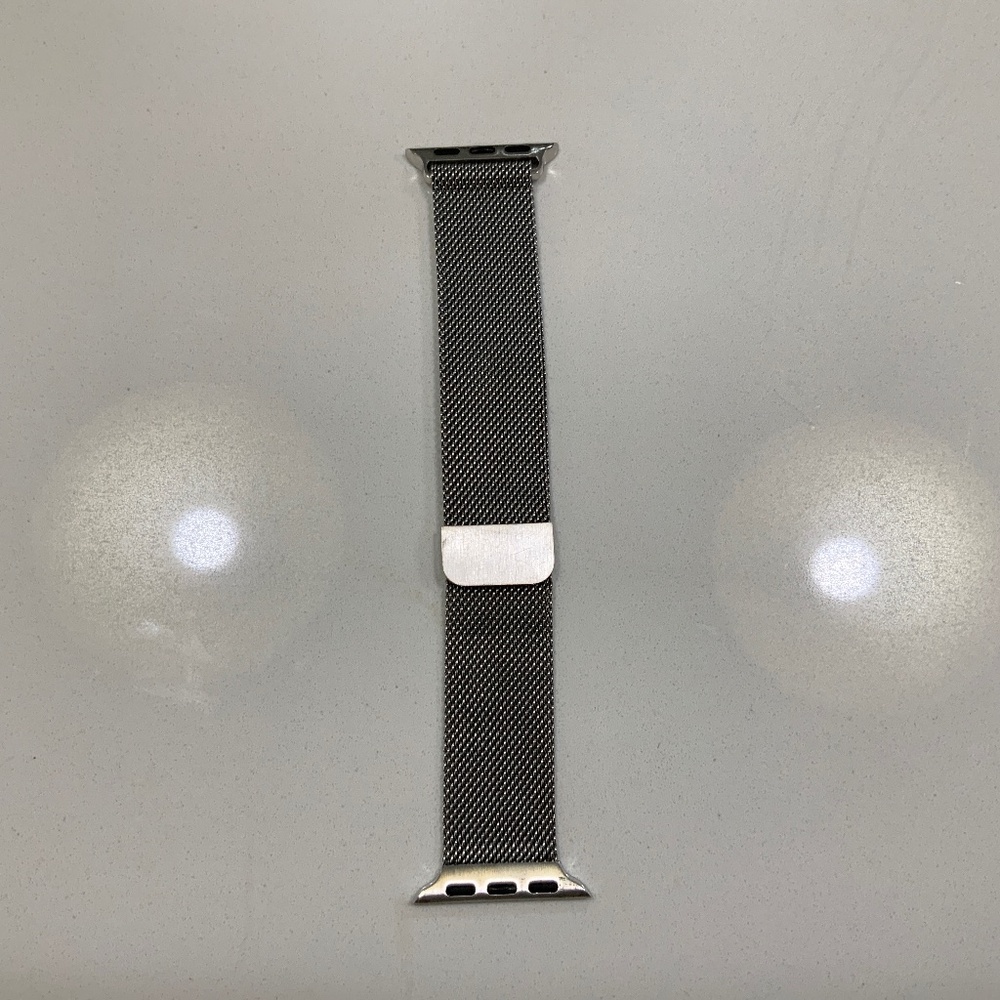Silver mesh Apple Watch band
